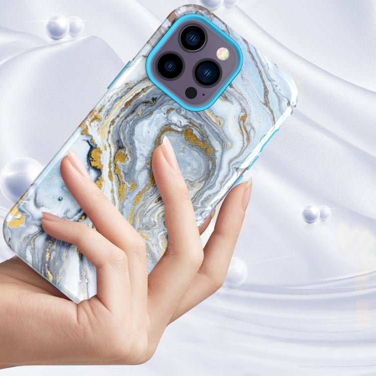 For iPhone 14 Pro Varnishing Water Stick TPU + Hard Plastic Phone Case