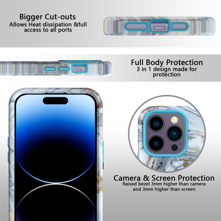 For iPhone 14 Pro Varnishing Water Stick TPU + Hard Plastic Phone Case