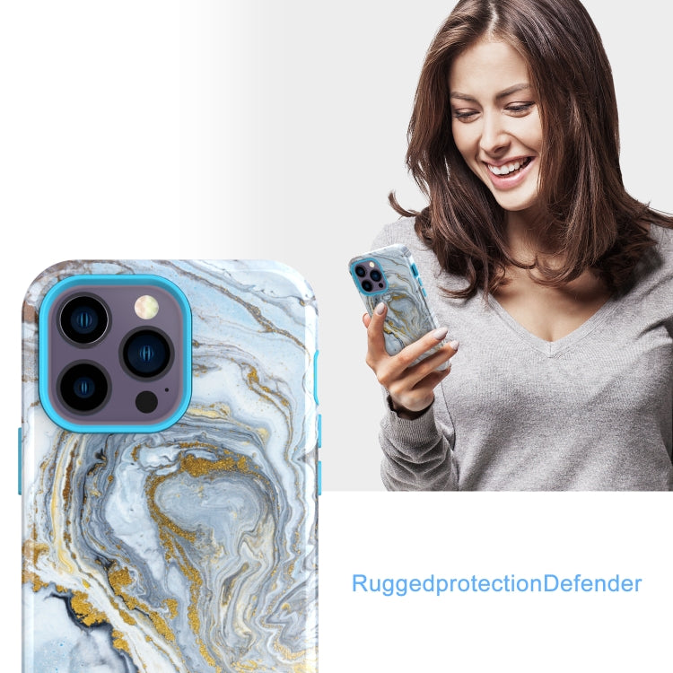 For iPhone 14 Pro Varnishing Water Stick TPU + Hard Plastic Phone Case