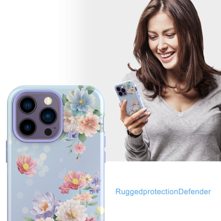 For iPhone 14 Pro Varnishing Water Stick TPU + Hard Plastic Phone Case