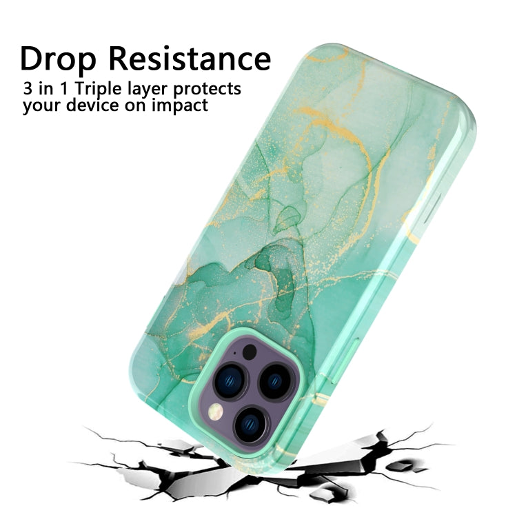 For iPhone 14 Pro Varnishing Water Stick TPU + Hard Plastic Phone Case