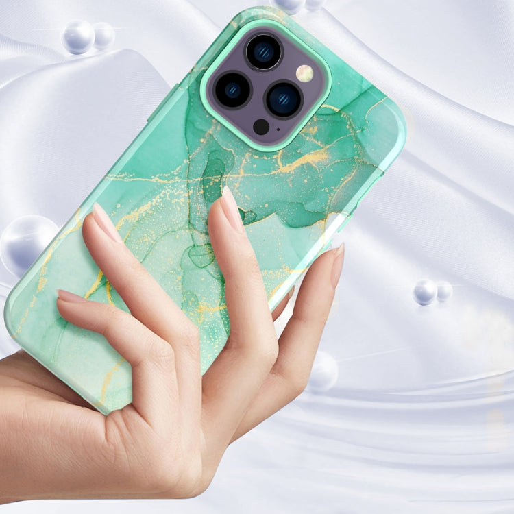 For iPhone 14 Pro Varnishing Water Stick TPU + Hard Plastic Phone Case