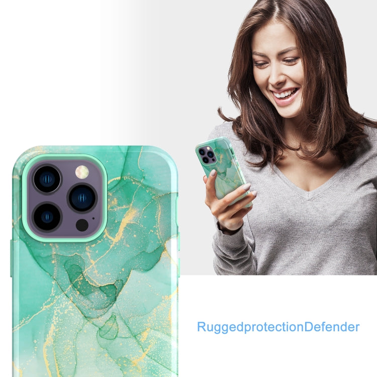 For iPhone 14 Pro Varnishing Water Stick TPU + Hard Plastic Phone Case