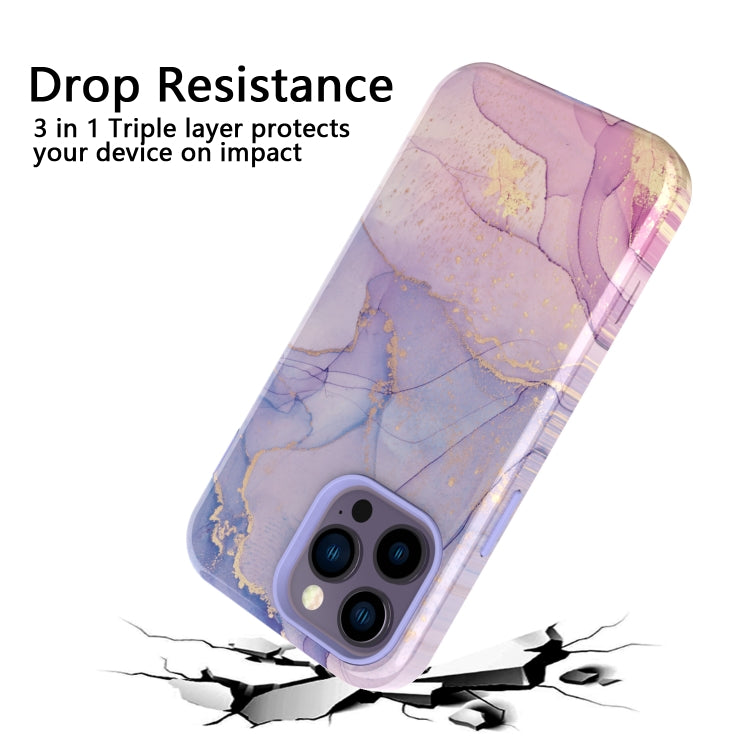 For iPhone 14 Pro Varnishing Water Stick TPU + Hard Plastic Phone Case