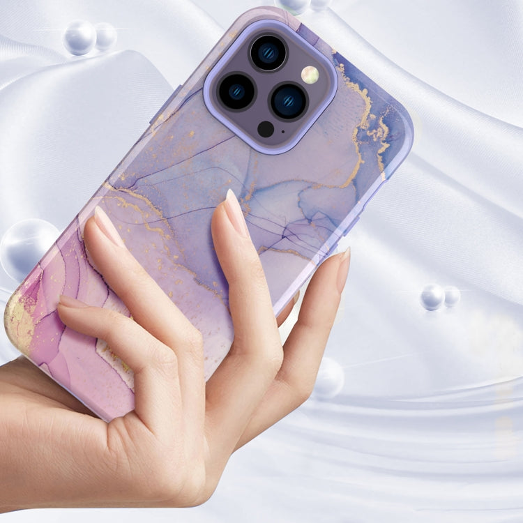 For iPhone 14 Pro Varnishing Water Stick TPU + Hard Plastic Phone Case