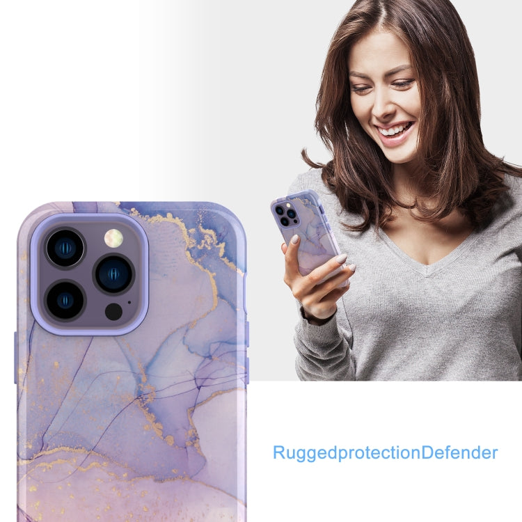For iPhone 14 Pro Varnishing Water Stick TPU + Hard Plastic Phone Case