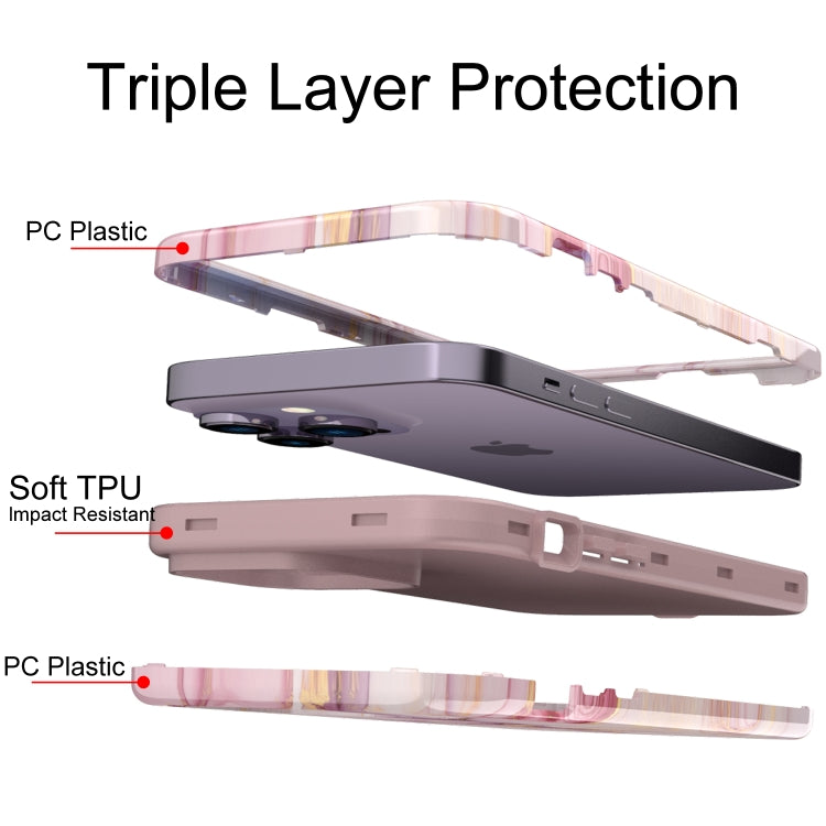 For iPhone 14 Pro Varnishing Water Stick TPU + Hard Plastic Phone Case