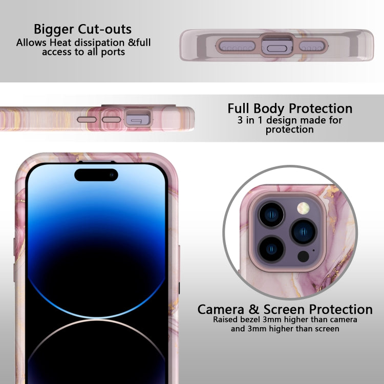 For iPhone 14 Pro Varnishing Water Stick TPU + Hard Plastic Phone Case