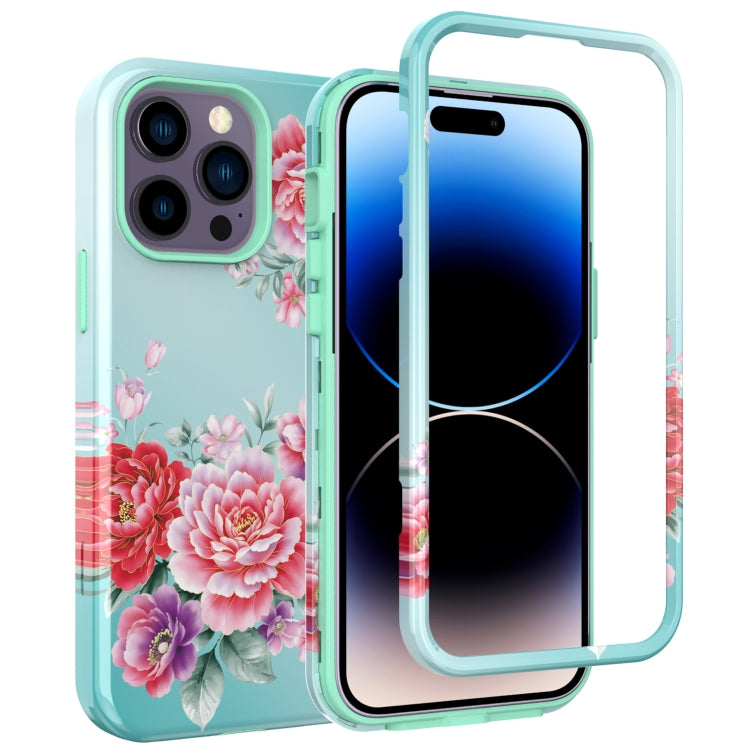 For iPhone 14 Pro Varnishing Water Stick TPU + Hard Plastic Phone Case