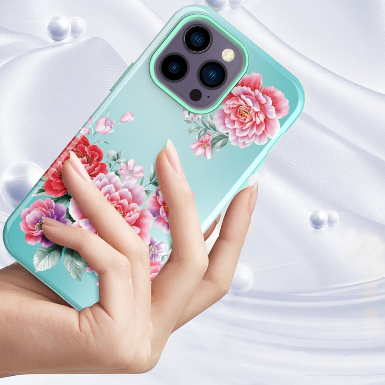 For iPhone 14 Pro Varnishing Water Stick TPU + Hard Plastic Phone Case