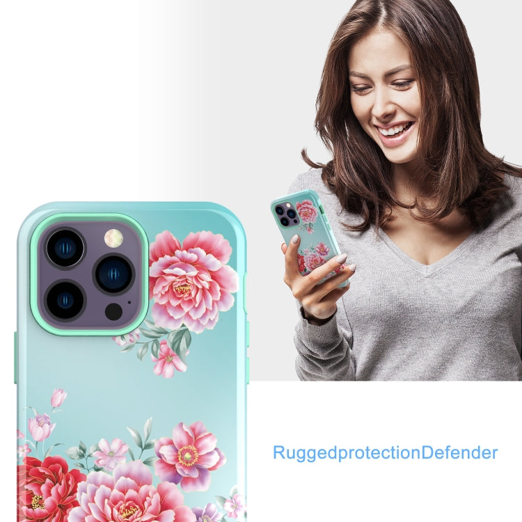For iPhone 14 Pro Varnishing Water Stick TPU + Hard Plastic Phone Case