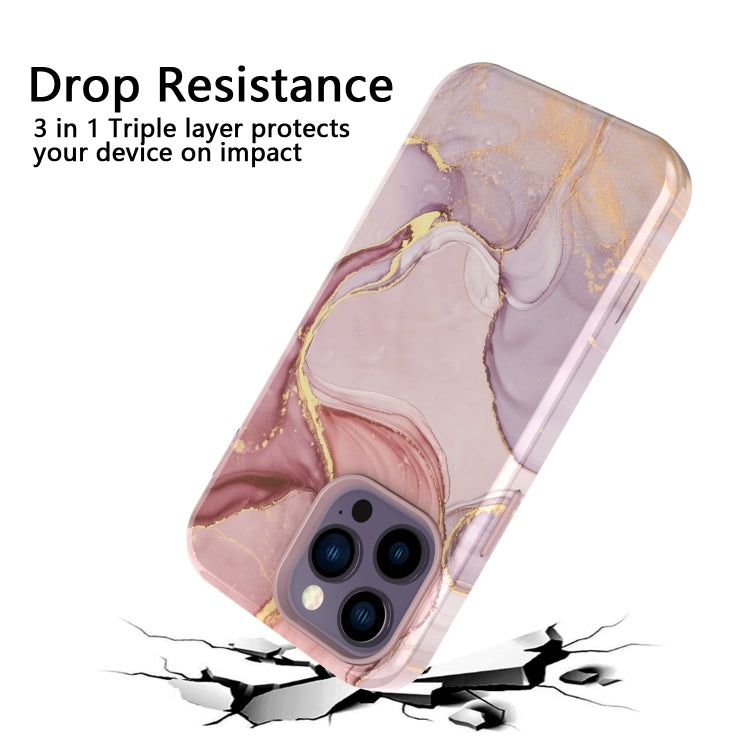 For iPhone 14 Pro Varnishing Water Stick TPU + Hard Plastic Phone Case
