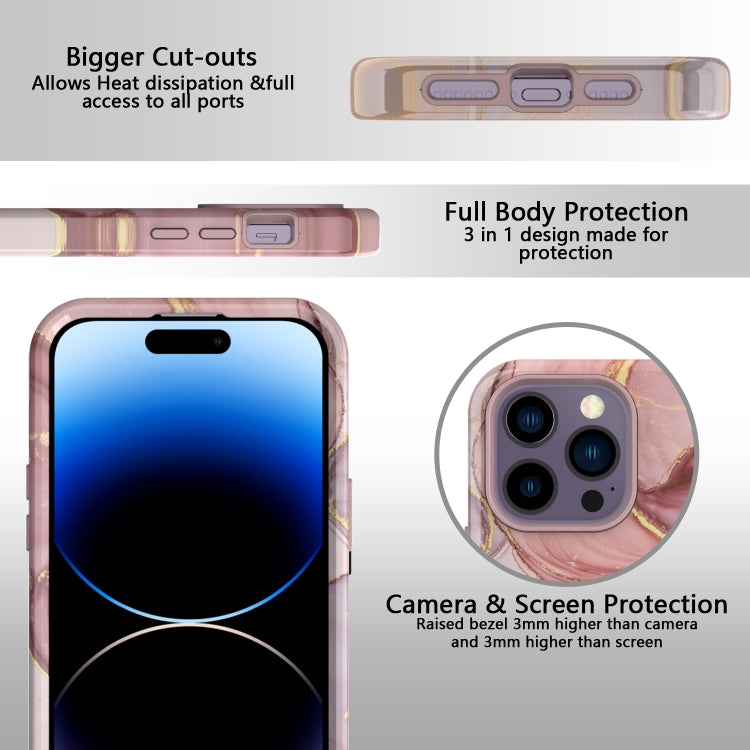 For iPhone 14 Pro Varnishing Water Stick TPU + Hard Plastic Phone Case