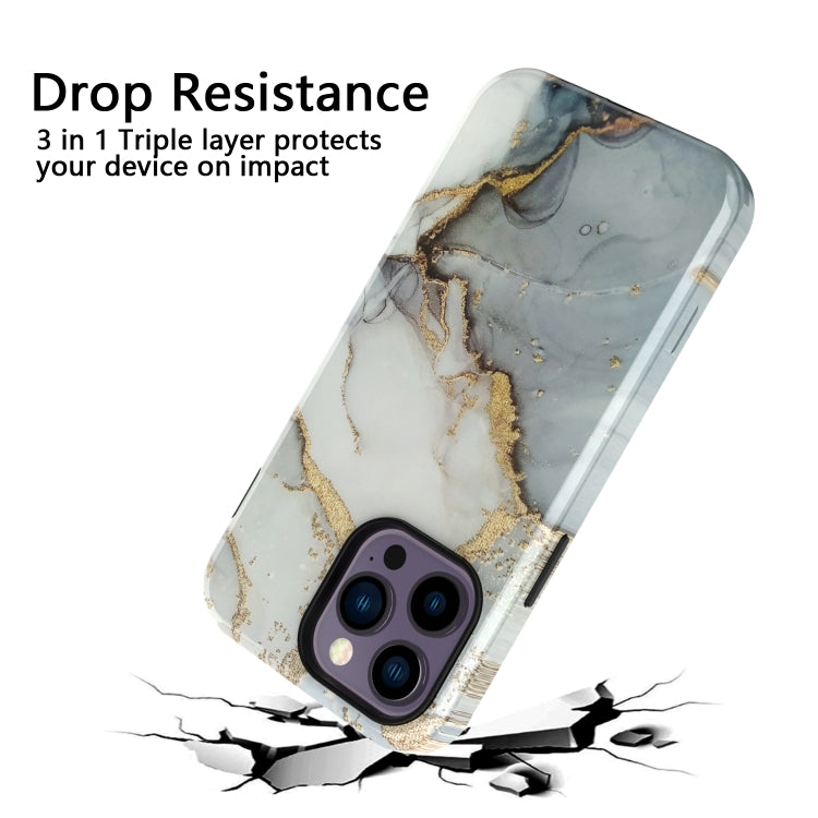 For iPhone 14 Pro Varnishing Water Stick TPU + Hard Plastic Phone Case