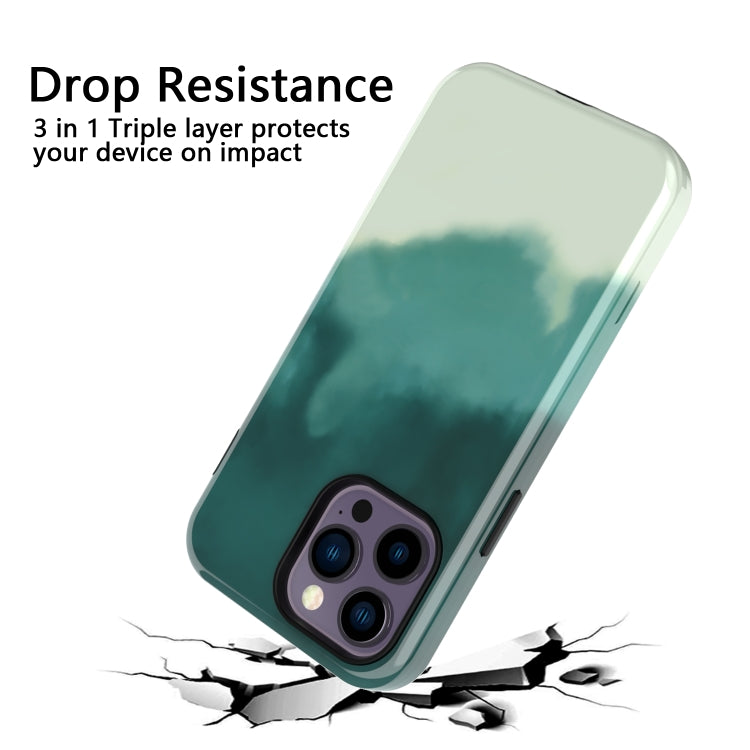 For iPhone 14 Pro Varnishing Water Stick TPU + Hard Plastic Phone Case