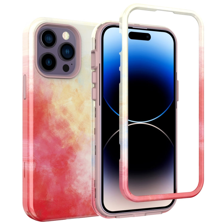 For iPhone 14 Pro Varnishing Water Stick TPU + Hard Plastic Phone Case