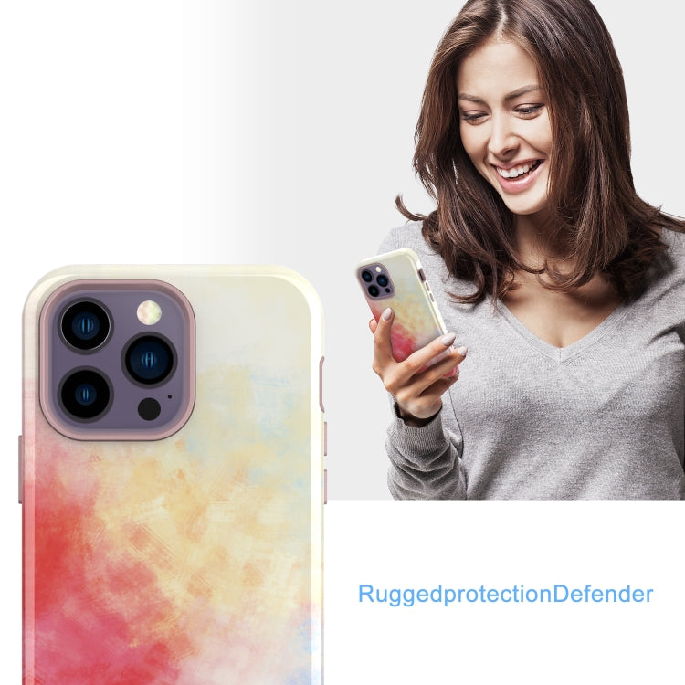For iPhone 14 Pro Varnishing Water Stick TPU + Hard Plastic Phone Case