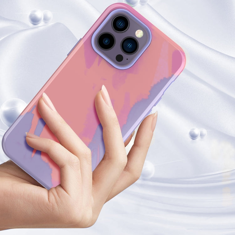 For iPhone 14 Pro Varnishing Water Stick TPU + Hard Plastic Phone Case
