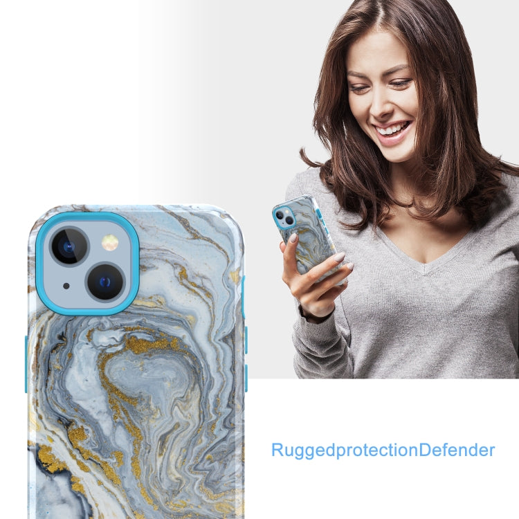 For iPhone 14 Varnishing Water Stick TPU + Hard Plastic Phone Case