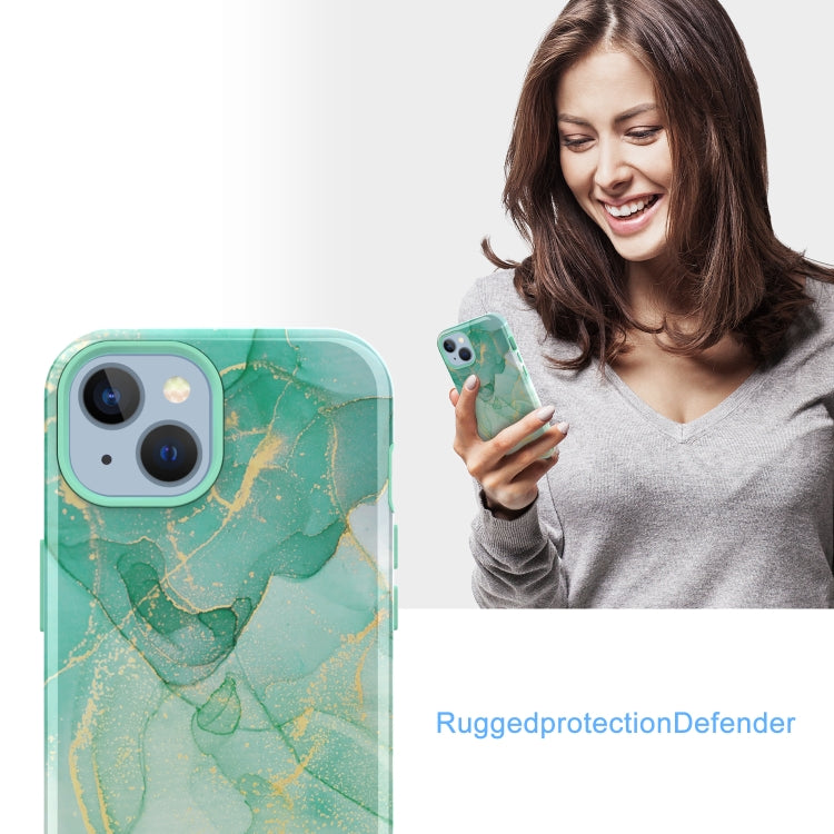 For iPhone 14 Varnishing Water Stick TPU + Hard Plastic Phone Case