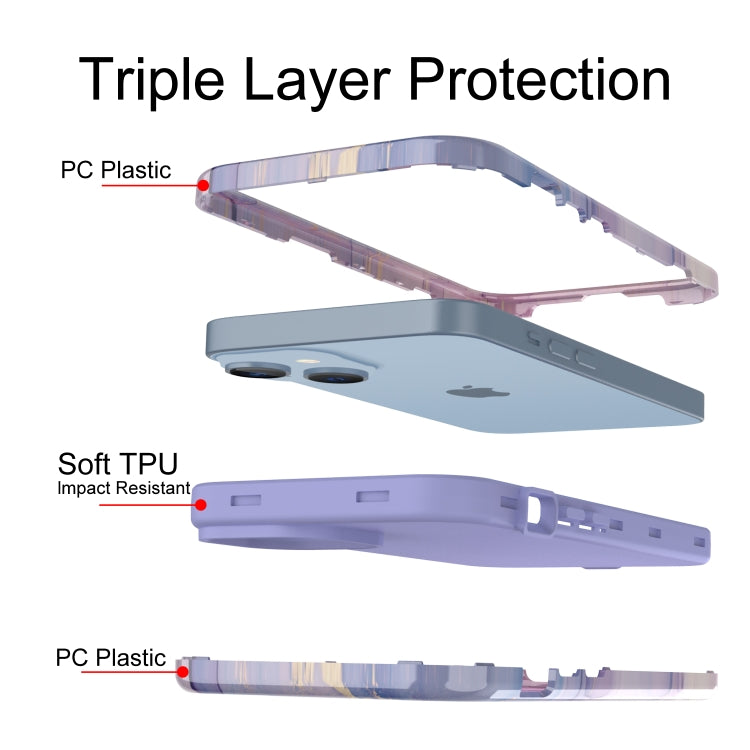 For iPhone 14 Varnishing Water Stick TPU + Hard Plastic Phone Case