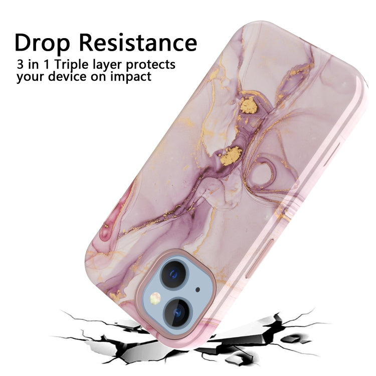 For iPhone 14 Varnishing Water Stick TPU + Hard Plastic Phone Case