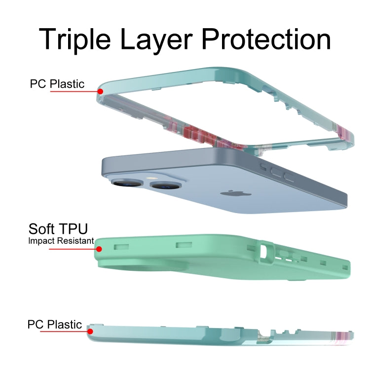 For iPhone 14 Varnishing Water Stick TPU + Hard Plastic Phone Case