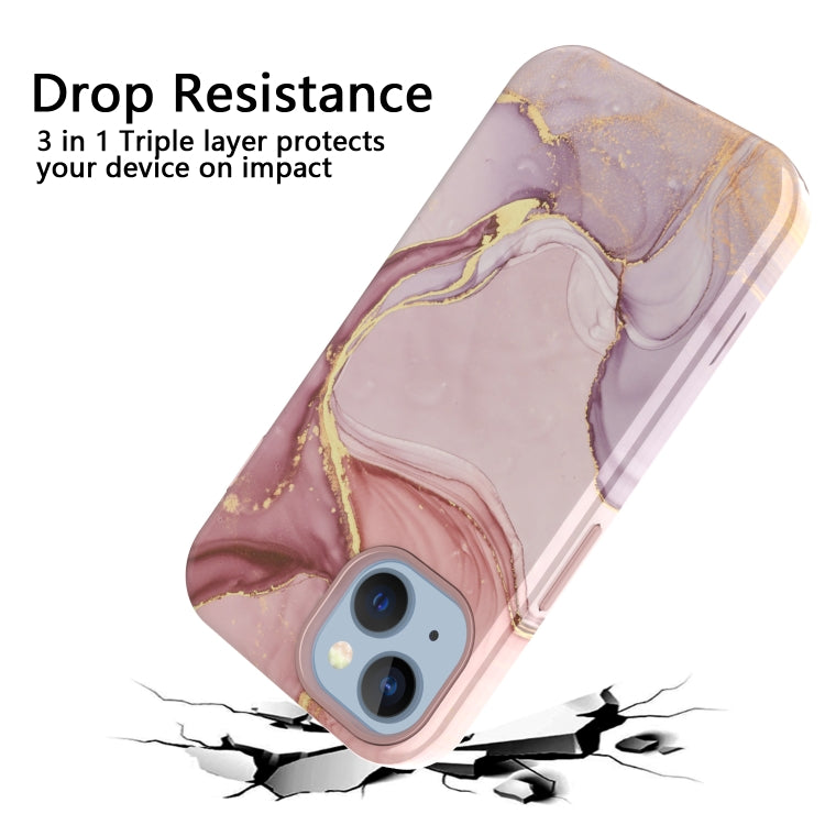 For iPhone 14 Varnishing Water Stick TPU + Hard Plastic Phone Case