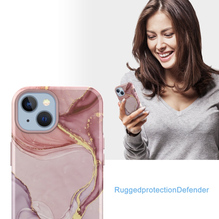 For iPhone 14 Varnishing Water Stick TPU + Hard Plastic Phone Case