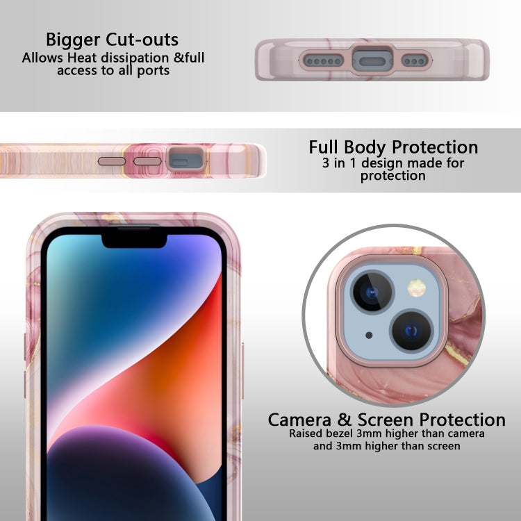 For iPhone 14 Varnishing Water Stick TPU + Hard Plastic Phone Case