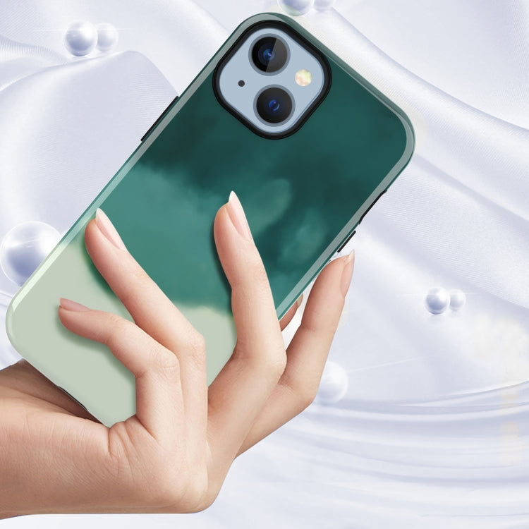 For iPhone 14 Varnishing Water Stick TPU + Hard Plastic Phone Case