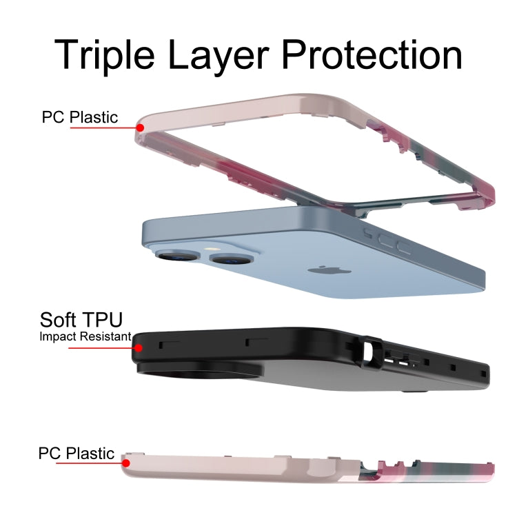 For iPhone 14 Varnishing Water Stick TPU + Hard Plastic Phone Case