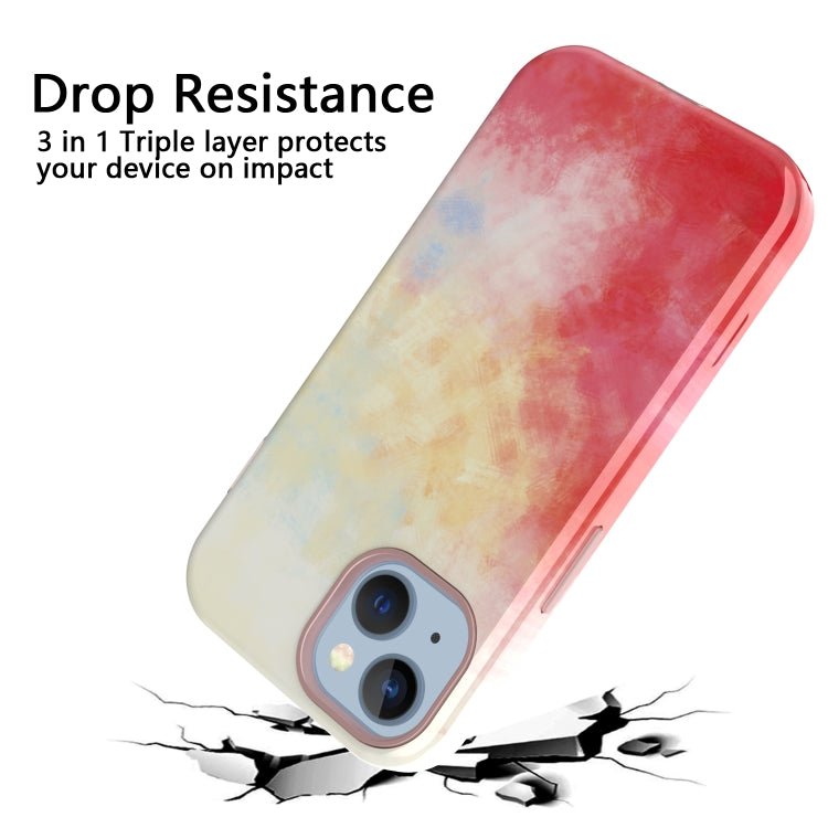For iPhone 14 Varnishing Water Stick TPU + Hard Plastic Phone Case