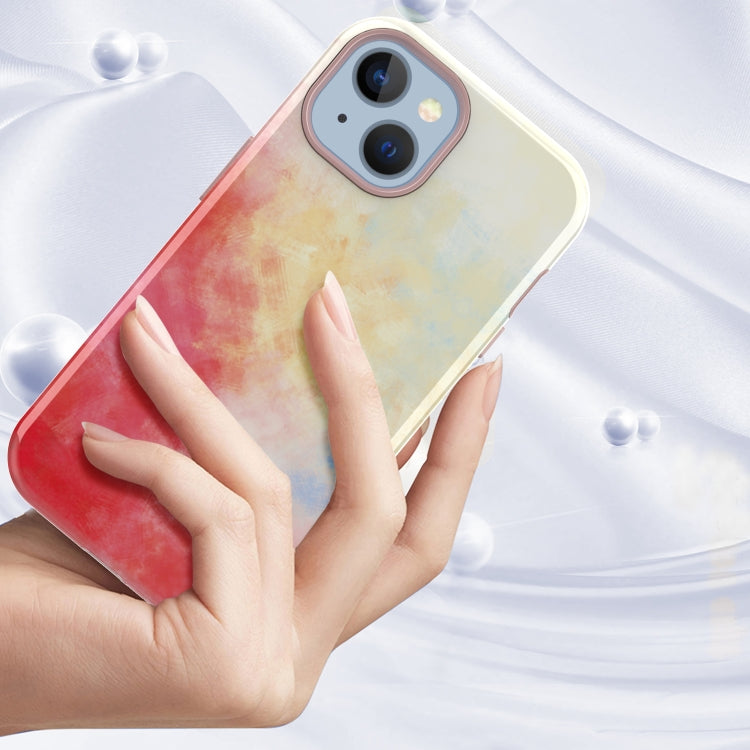 For iPhone 14 Varnishing Water Stick TPU + Hard Plastic Phone Case