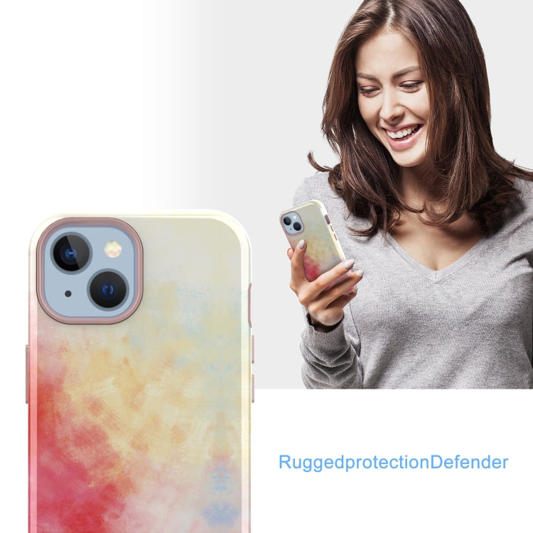 For iPhone 14 Varnishing Water Stick TPU + Hard Plastic Phone Case