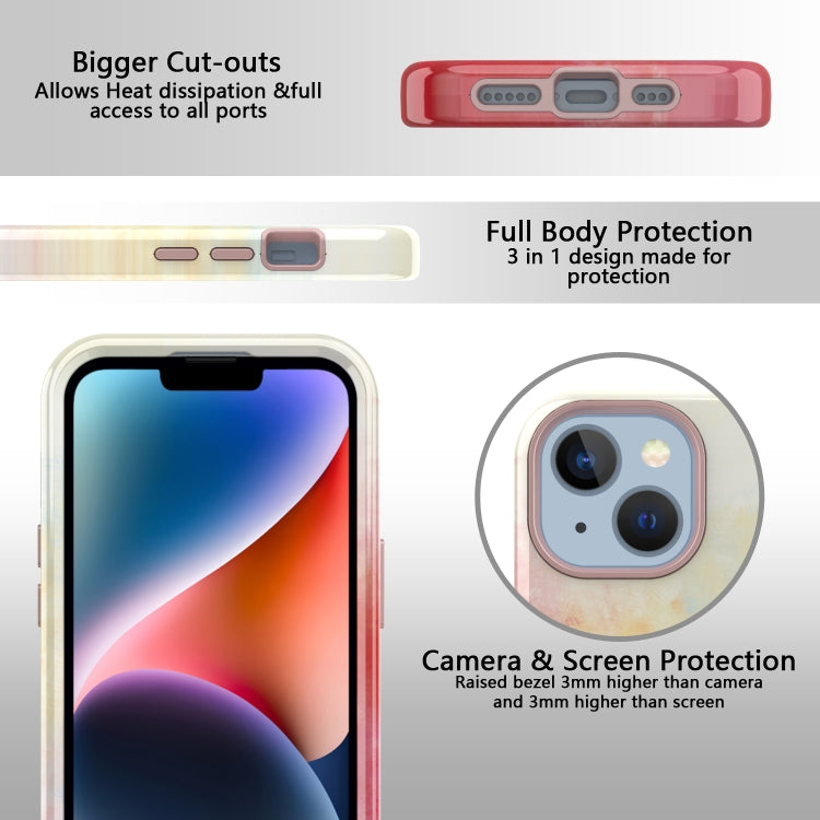 For iPhone 14 Varnishing Water Stick TPU + Hard Plastic Phone Case