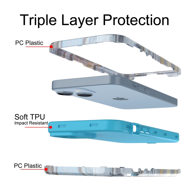 For iPhone 14 Plus Varnishing Water Stick TPU + Hard Plastic Phone Case