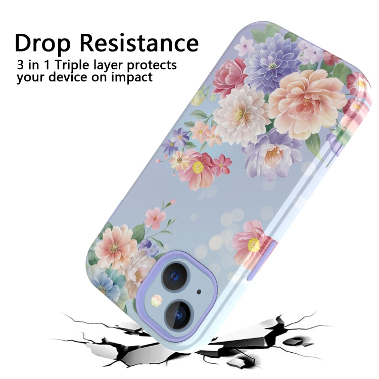 For iPhone 14 Plus Varnishing Water Stick TPU + Hard Plastic Phone Case