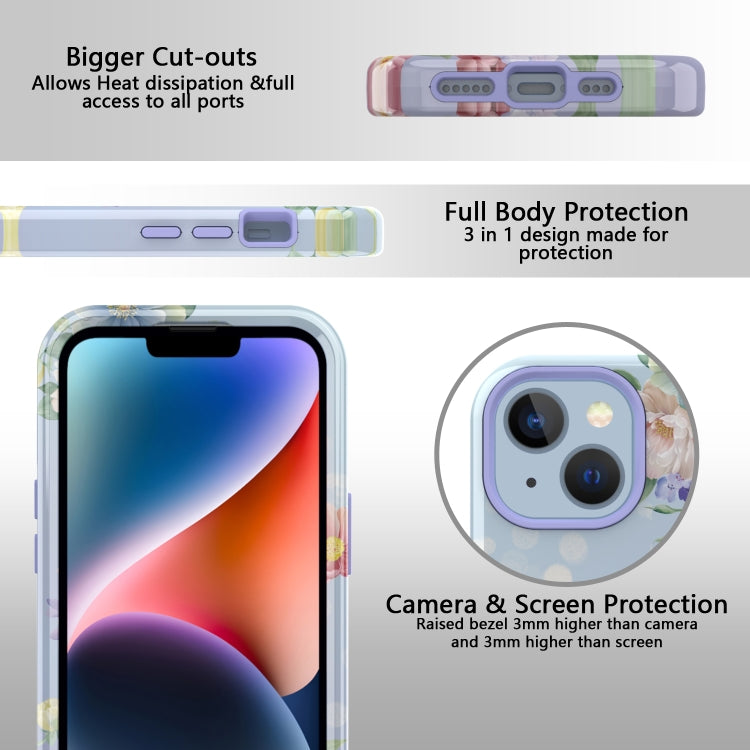 For iPhone 14 Plus Varnishing Water Stick TPU + Hard Plastic Phone Case