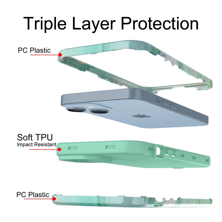 For iPhone 14 Plus Varnishing Water Stick TPU + Hard Plastic Phone Case