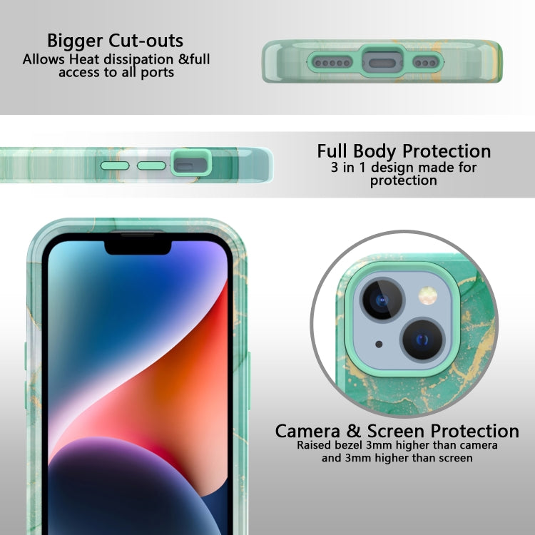 For iPhone 14 Plus Varnishing Water Stick TPU + Hard Plastic Phone Case