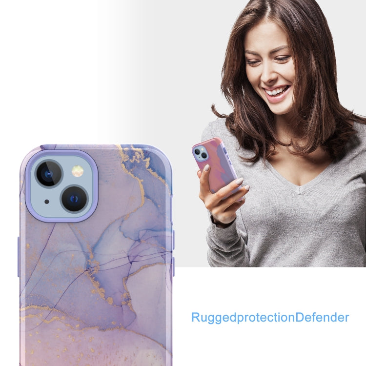 For iPhone 14 Plus Varnishing Water Stick TPU + Hard Plastic Phone Case