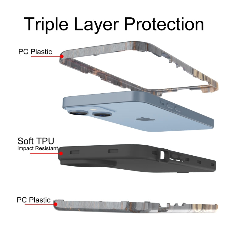 For iPhone 14 Plus Varnishing Water Stick TPU + Hard Plastic Phone Case