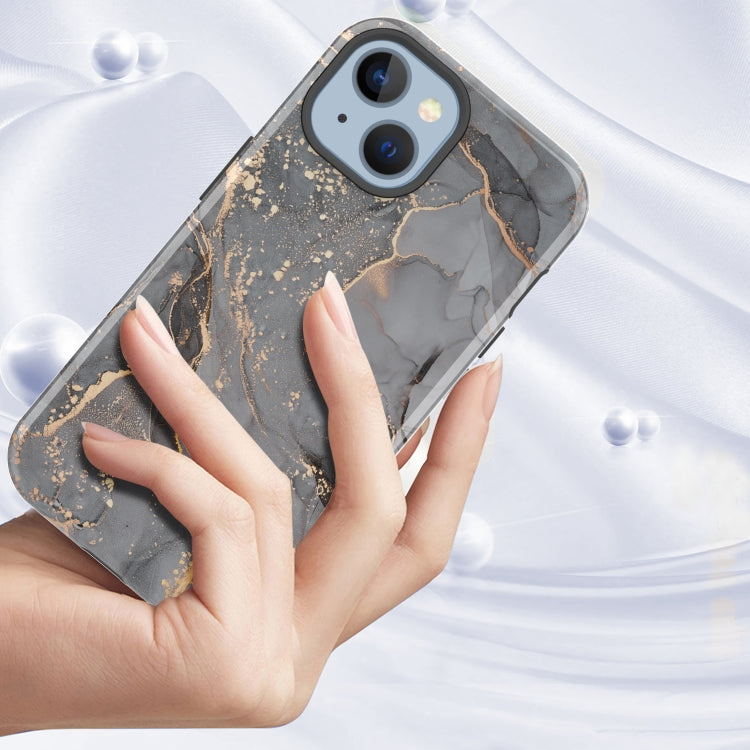 For iPhone 14 Plus Varnishing Water Stick TPU + Hard Plastic Phone Case