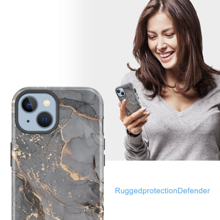 For iPhone 14 Plus Varnishing Water Stick TPU + Hard Plastic Phone Case