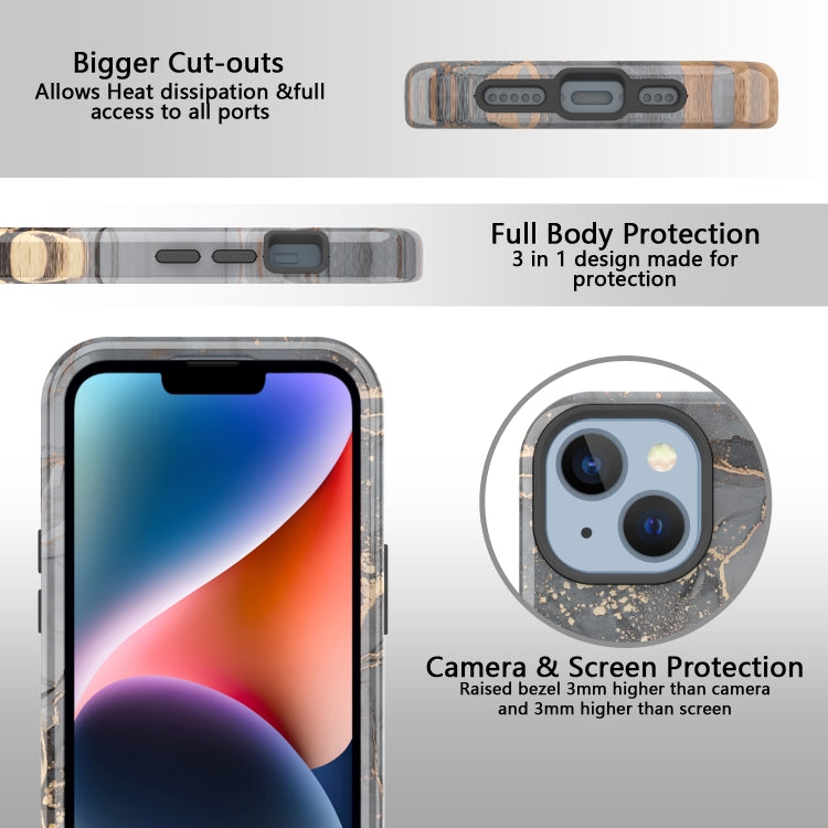 For iPhone 14 Plus Varnishing Water Stick TPU + Hard Plastic Phone Case