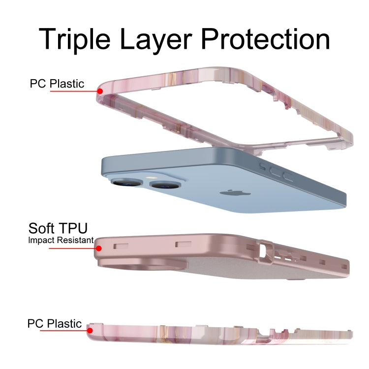 For iPhone 14 Plus Varnishing Water Stick TPU + Hard Plastic Phone Case