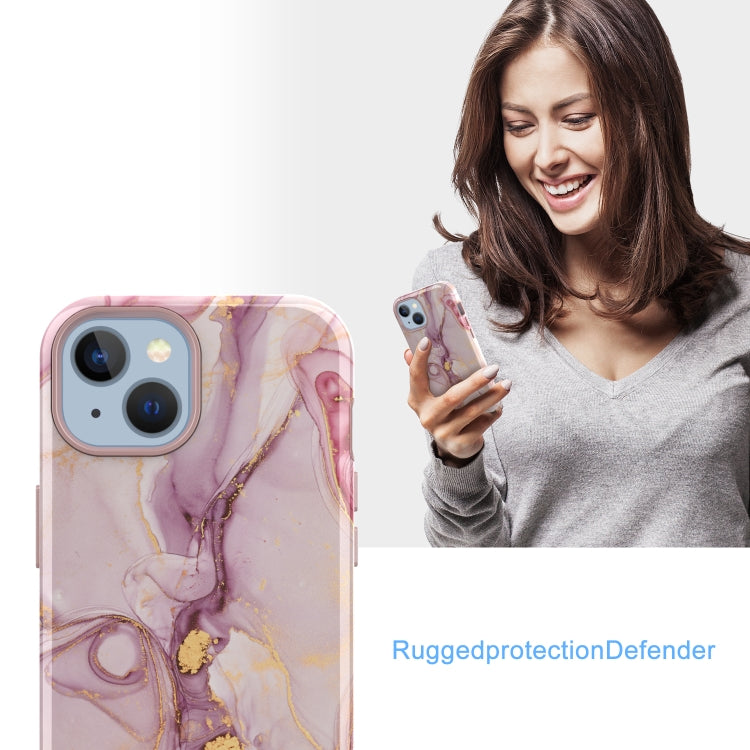 For iPhone 14 Plus Varnishing Water Stick TPU + Hard Plastic Phone Case