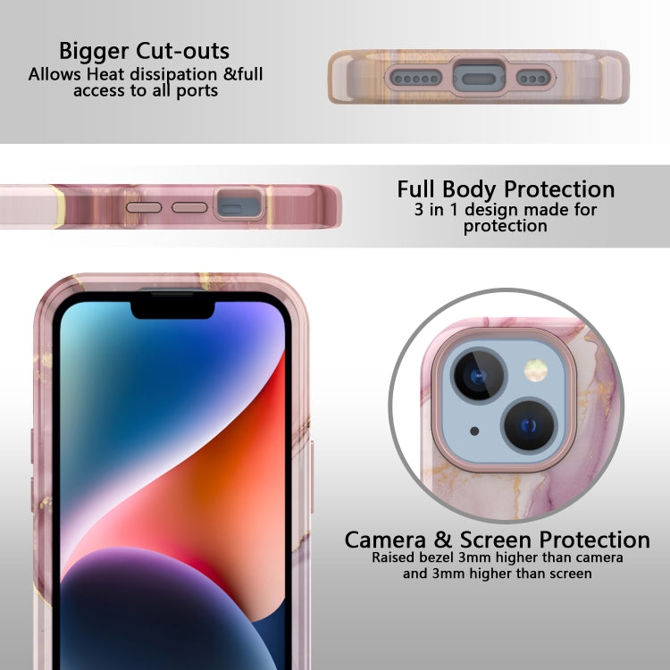 For iPhone 14 Plus Varnishing Water Stick TPU + Hard Plastic Phone Case