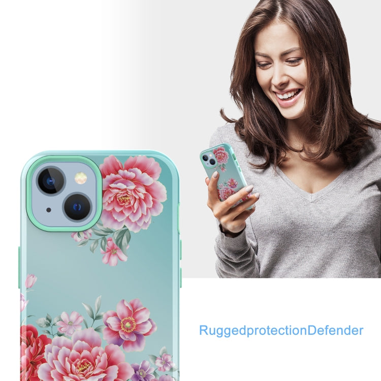 For iPhone 14 Plus Varnishing Water Stick TPU + Hard Plastic Phone Case